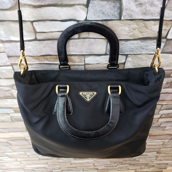Prada Handbags - PRADA Crossbody tote satchel nylon zippered